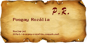 Posgay Rozália névjegykártya